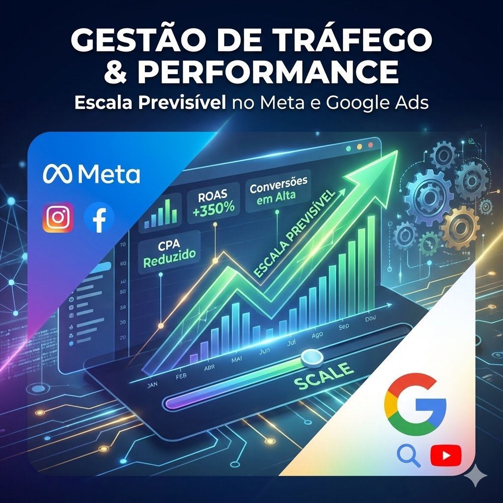Gestão de Tráfego Pago & Performance: Escala Previsível no Meta e Google Ads